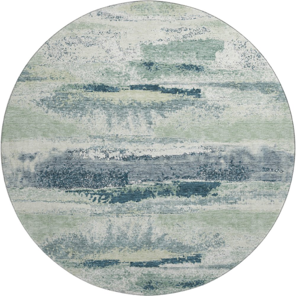Premium Machine Washable Mayfield AMF942 Mint 8' x 8' Round Rug. Picture 1