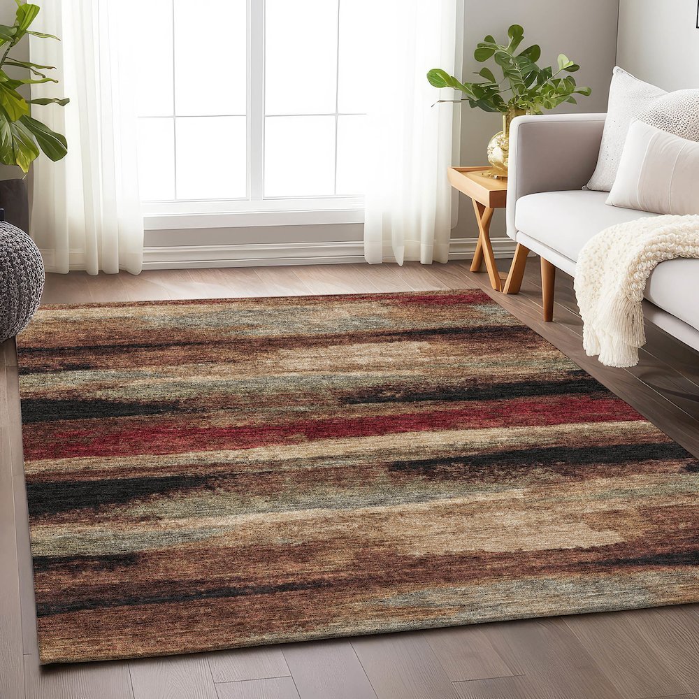 Premium Machine Washable Mayfield AMF942 Mocha 2'6" x 3'10" Rug. Picture 5