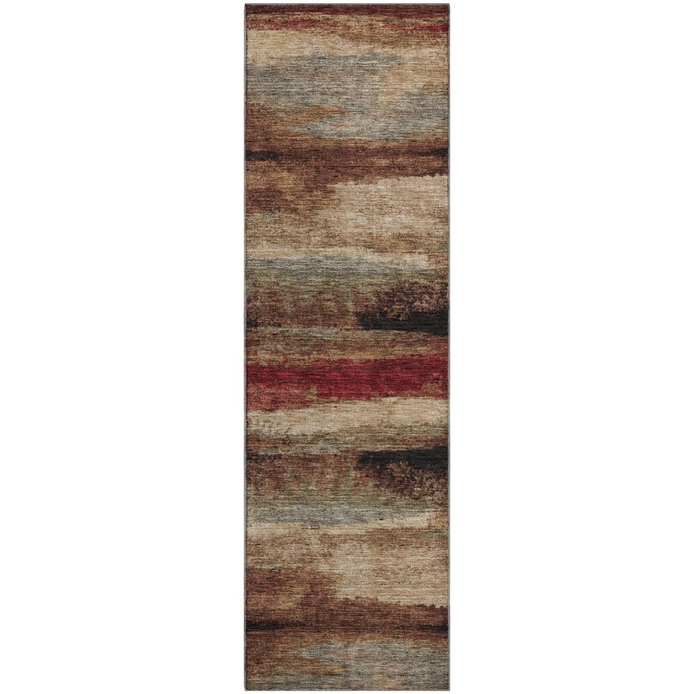 Premium Machine Washable Mayfield AMF942 Mocha 2'3" x 7'6" Runner Rug. Picture 1