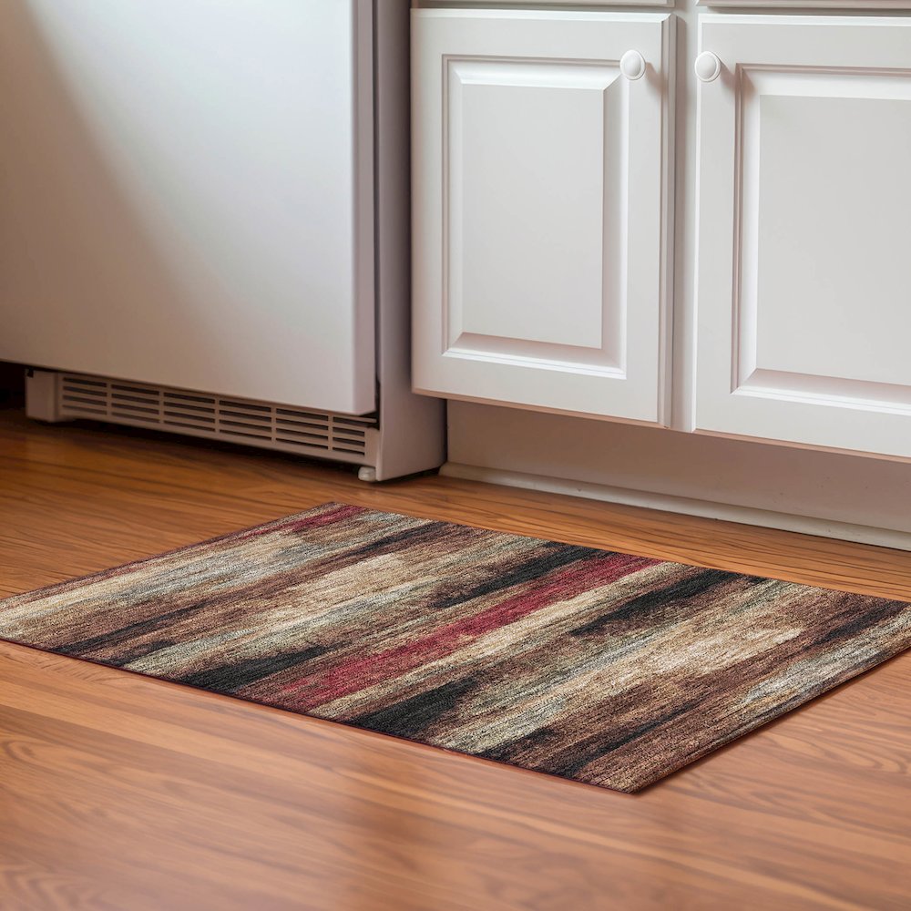 Premium Machine Washable Mayfield AMF942 Mocha 1'8" x 2'6" Rug. Picture 5