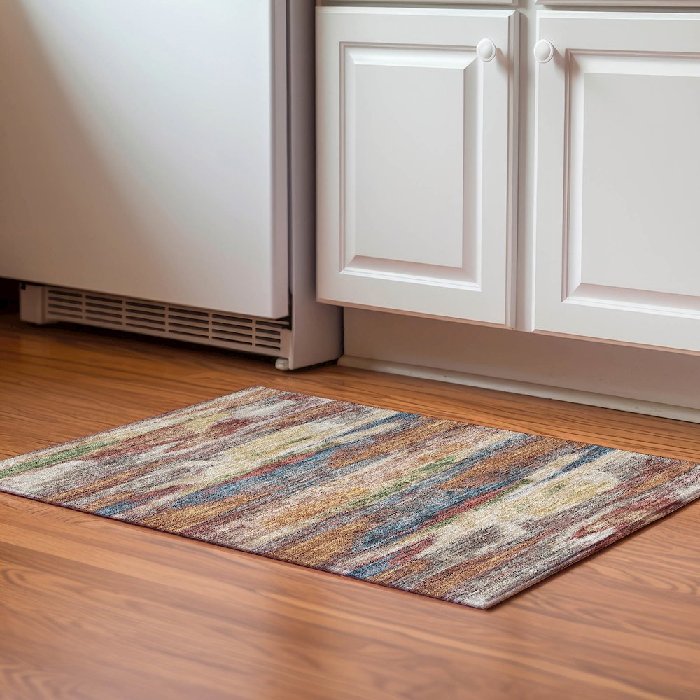Premium Machine Washable Mayfield AMF942 Paprika 1'8" x 2'6" Rug. Picture 5