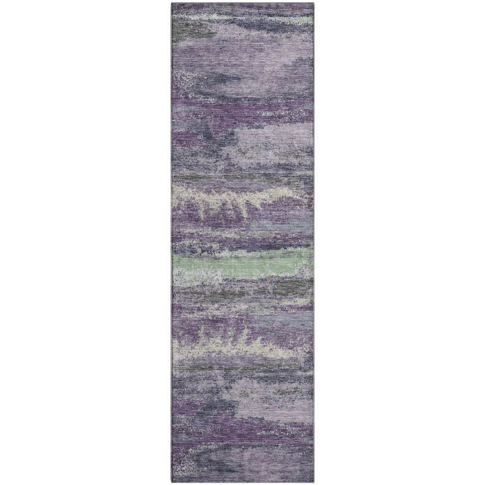 Premium Machine Washable Mayfield AMF942 Purple 2'3" x 7'6" Runner Rug. Picture 1