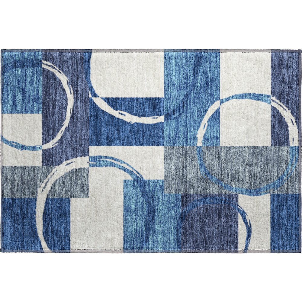 Premium Machine Washable Mayfield AMF943 Blue 1'8" x 2'6" Rug. Picture 1