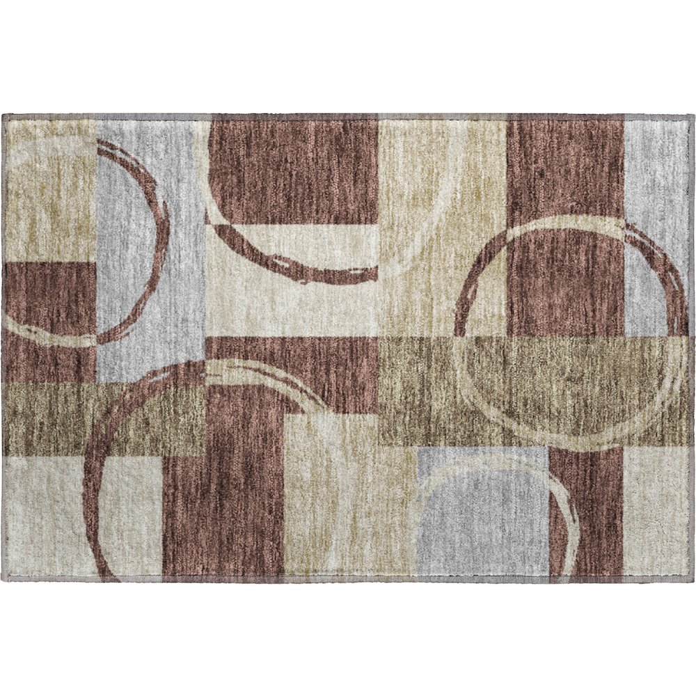Premium Machine Washable Mayfield AMF943 Brown 1'8" x 2'6" Rug. Picture 1