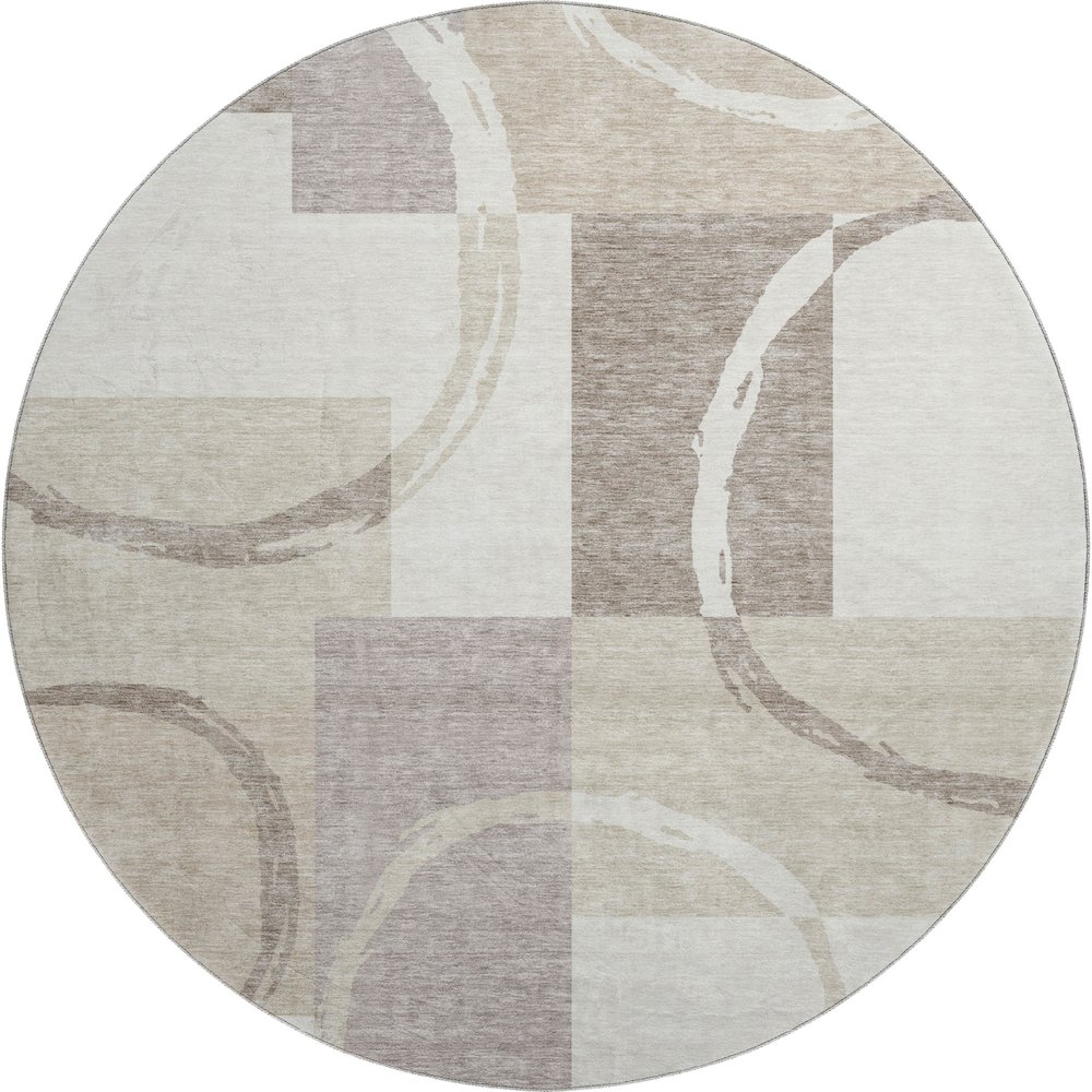 Premium Machine Washable Mayfield AMF943 Ivory 8' x 8' Round Rug. Picture 1