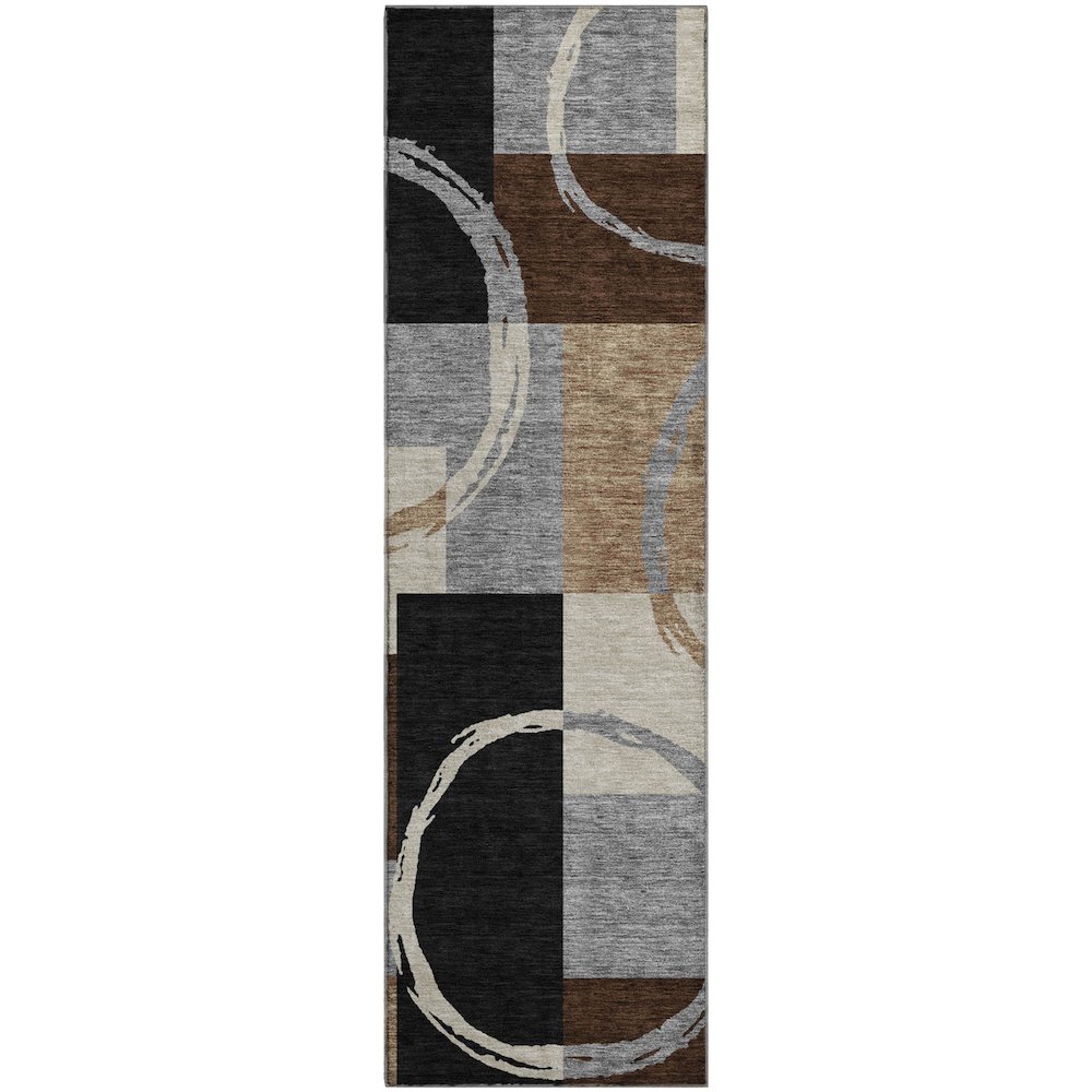 Premium Machine Washable Mayfield AMF943 Pewter 2'3" x 7'6" Runner Rug. Picture 1