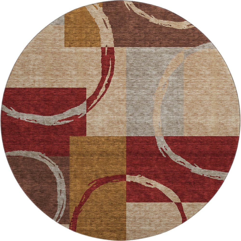 Premium Machine Washable Mayfield AMF943 Wheat 8' x 8' Round Rug. Picture 1