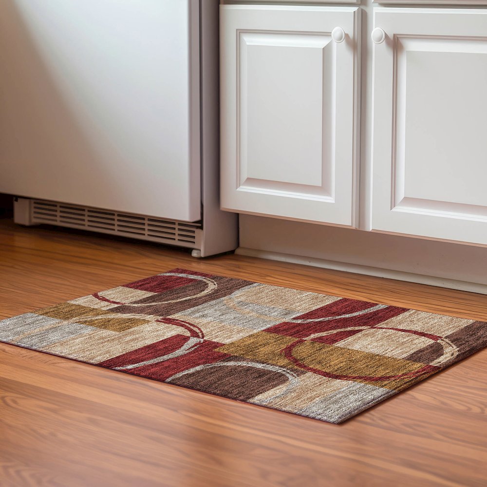 Premium Machine Washable Mayfield AMF943 Wheat 1'8" x 2'6" Rug. Picture 5