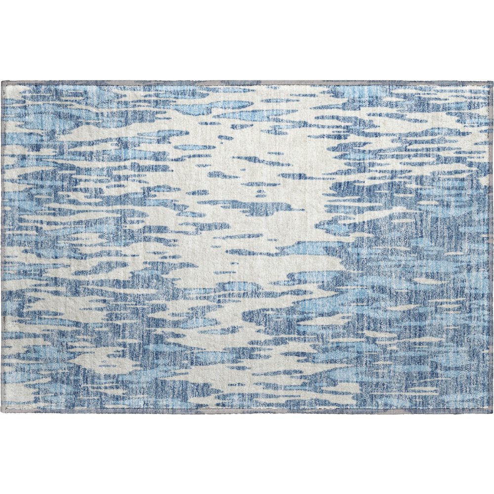 Premium Machine Washable Mayfield AMF945 Denim 1'8" x 2'6" Rug. Picture 1