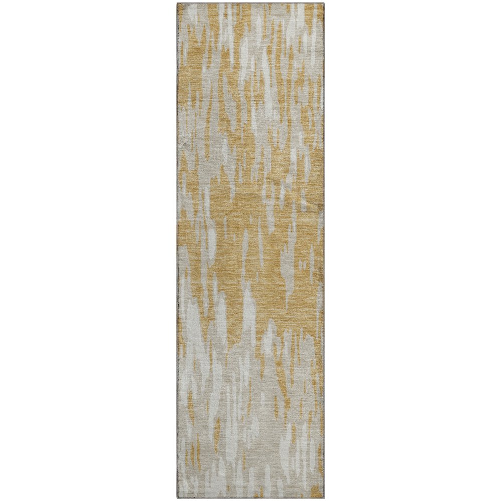Premium Machine Washable Mayfield AMF945 Gold 2'3" x 7'6" Runner Rug. Picture 1