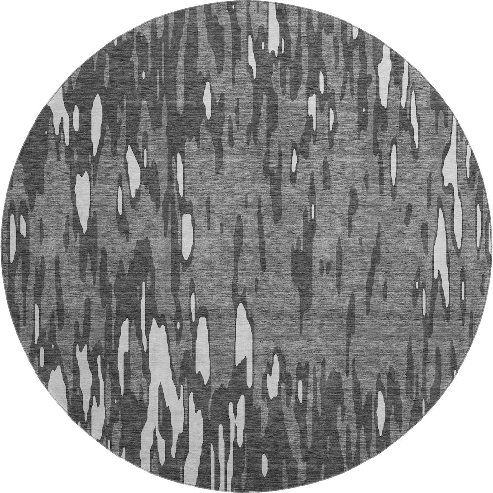 Premium Machine Washable Mayfield AMF945 Gray 8' x 8' Round Rug. Picture 1