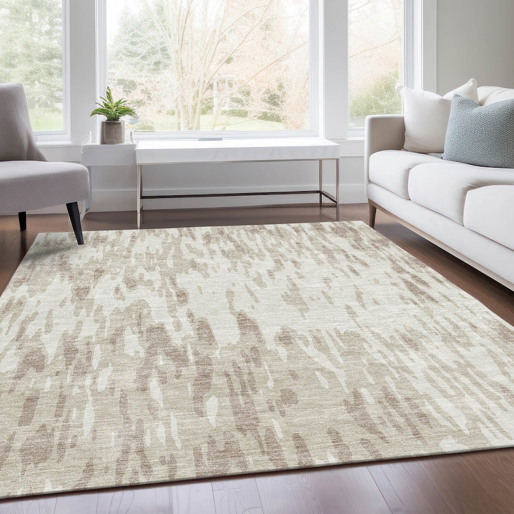 Premium Machine Washable Mayfield AMF945 Ivory 2'6" x 3'10" Rug. Picture 6