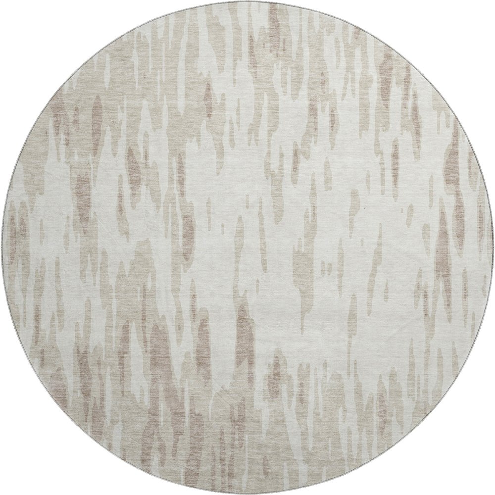 Premium Machine Washable Mayfield AMF945 Ivory 8' x 8' Round Rug. Picture 1