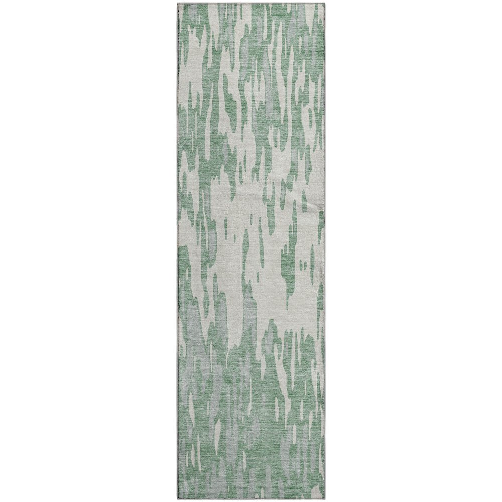 Premium Machine Washable Mayfield AMF945 Sage 2'3" x 7'6" Runner Rug. Picture 1