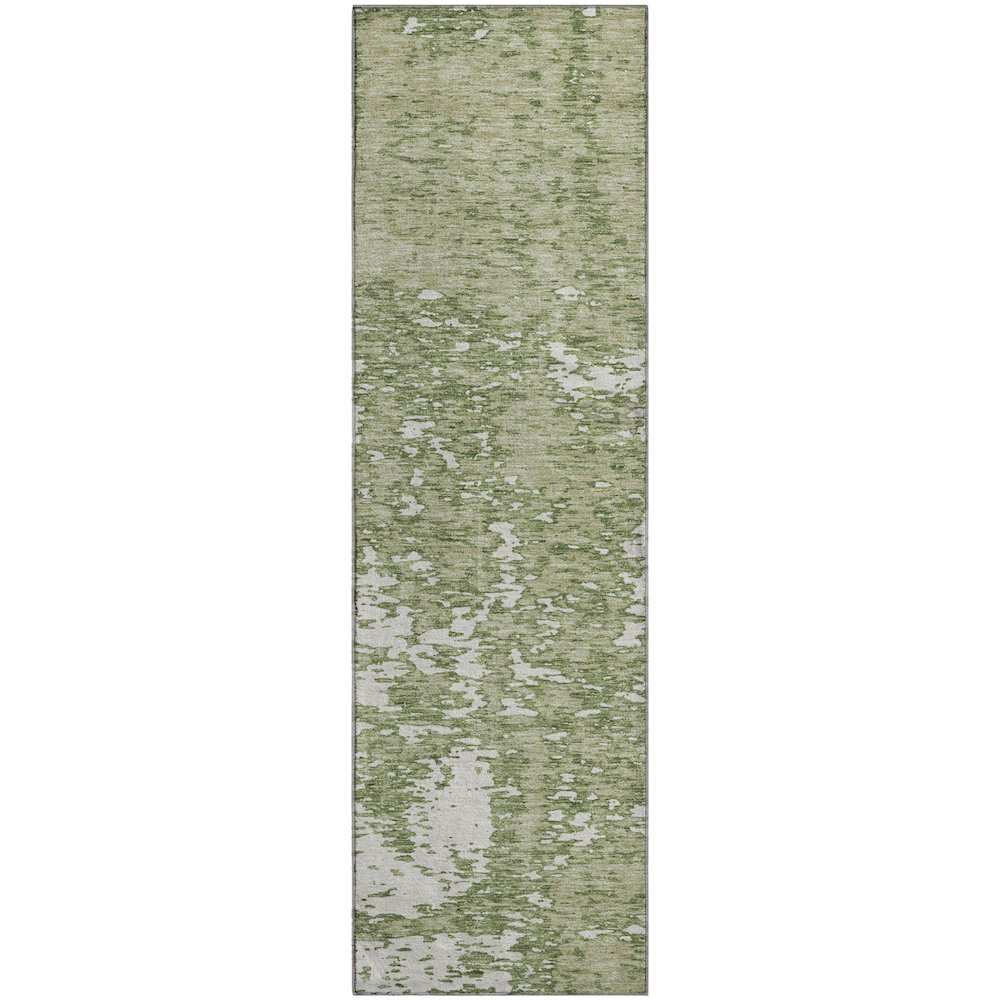 Premium Machine Washable Mayfield AMF946 Aloe 2'3" x 7'6" Runner Rug. Picture 1