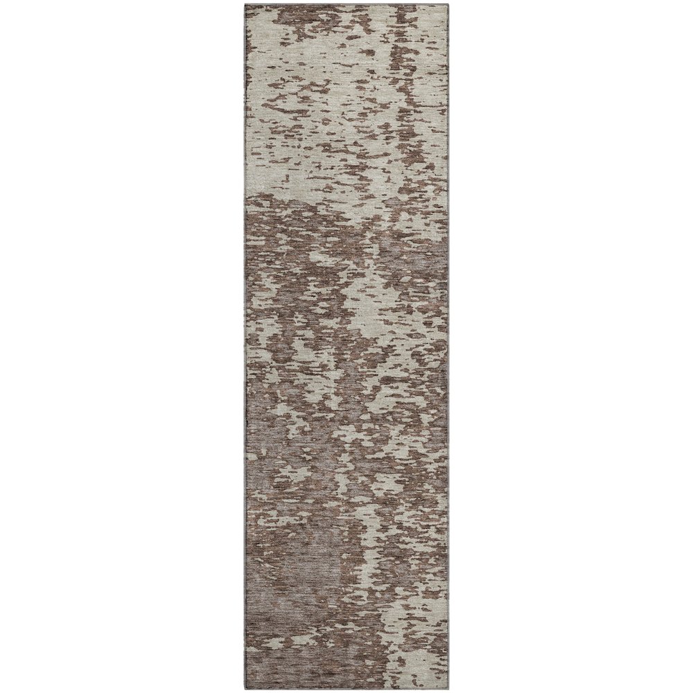 Premium Machine Washable Mayfield AMF946 Brown 2'3" x 7'6" Runner Rug. Picture 1