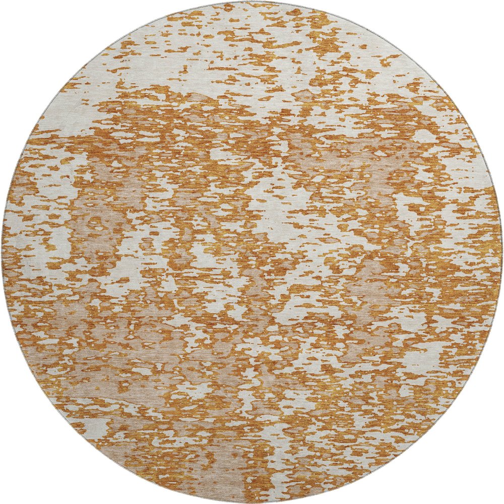 Premium Machine Washable Mayfield AMF946 Copper 8' x 8' Round Rug. Picture 1