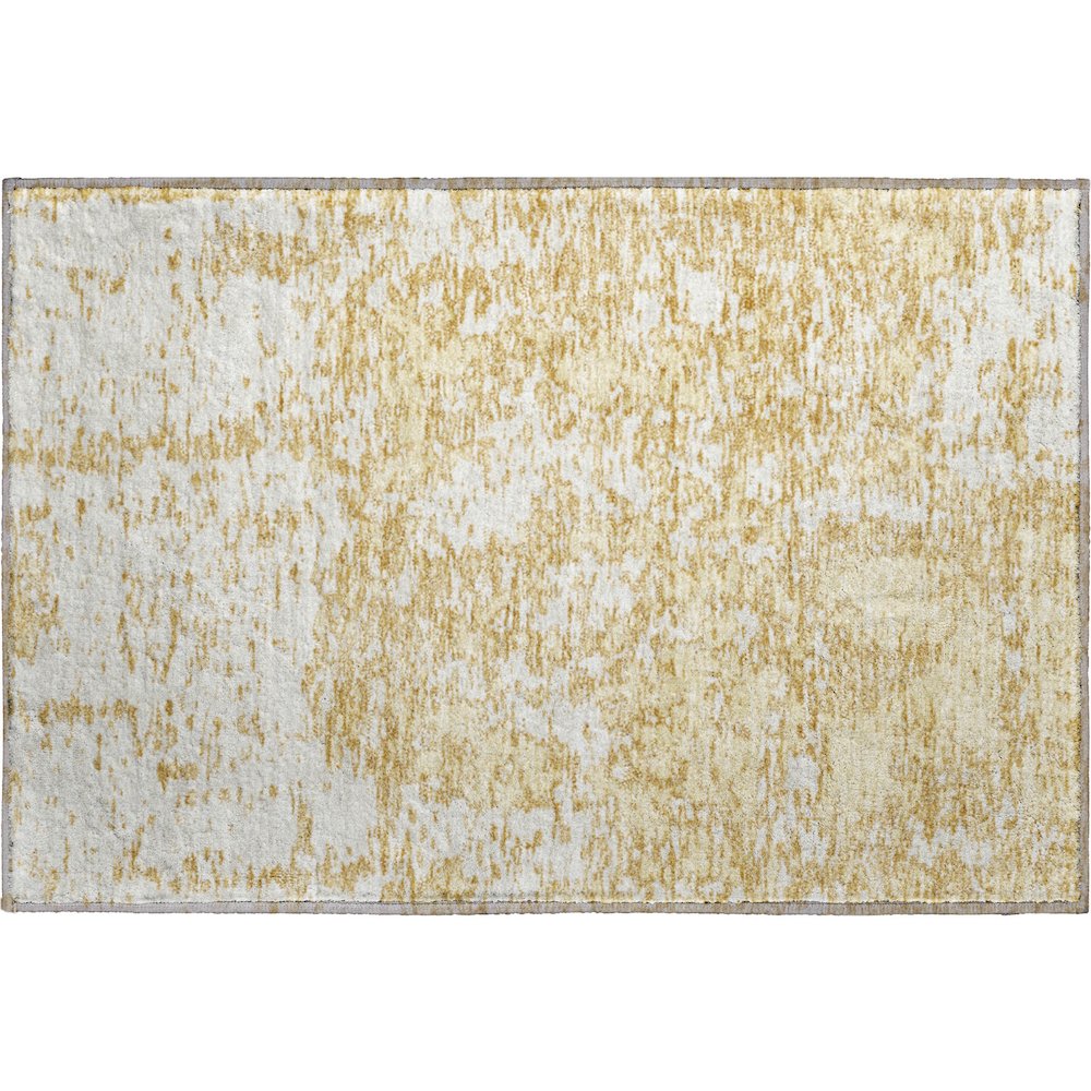 Premium Machine Washable Mayfield AMF946 Gold 1'8" x 2'6" Rug. Picture 1