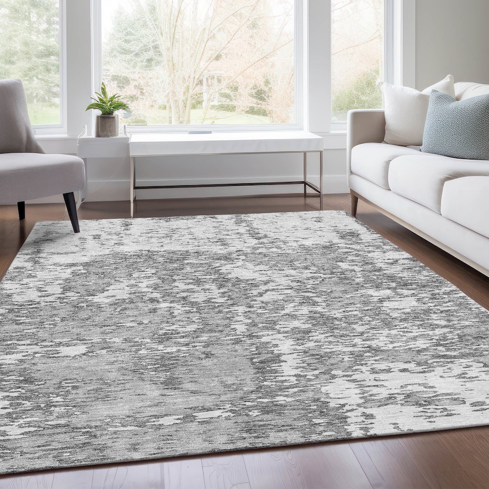 Premium Machine Washable Mayfield AMF946 Gray 2'6" x 3'10" Rug. Picture 6