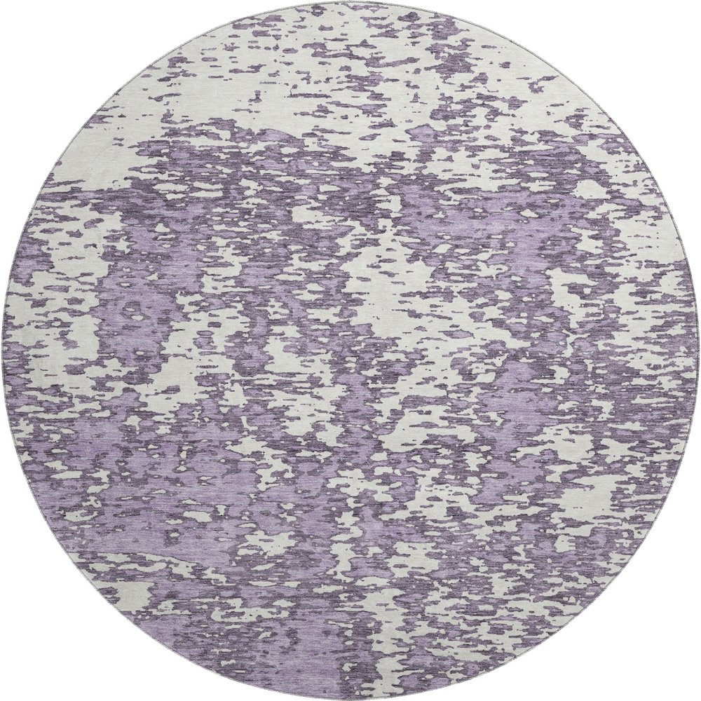 Premium Machine Washable Mayfield AMF946 Lavender 8' x 8' Round Rug. Picture 1