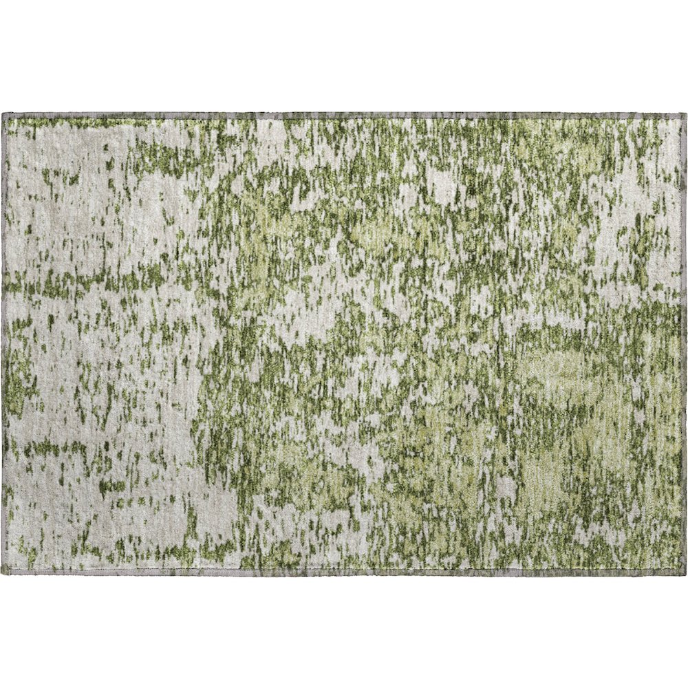 Premium Machine Washable Mayfield AMF946 Olive 1'8" x 2'6" Rug. Picture 1