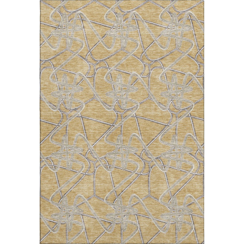 Premium Machine Washable Mayfield AMF947 Gold 2'6" x 3'10" Rug. Picture 1