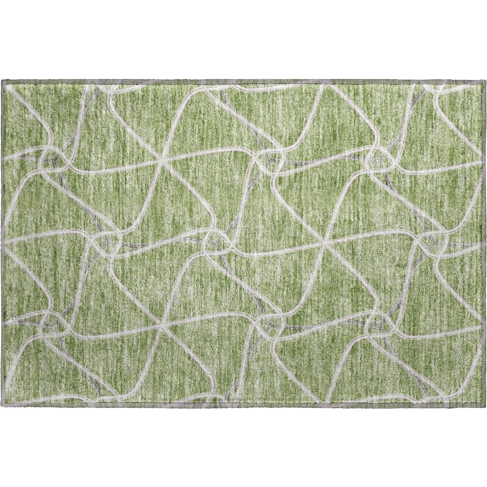Premium Machine Washable Mayfield AMF948 Aloe 1'8" x 2'6" Rug. Picture 1