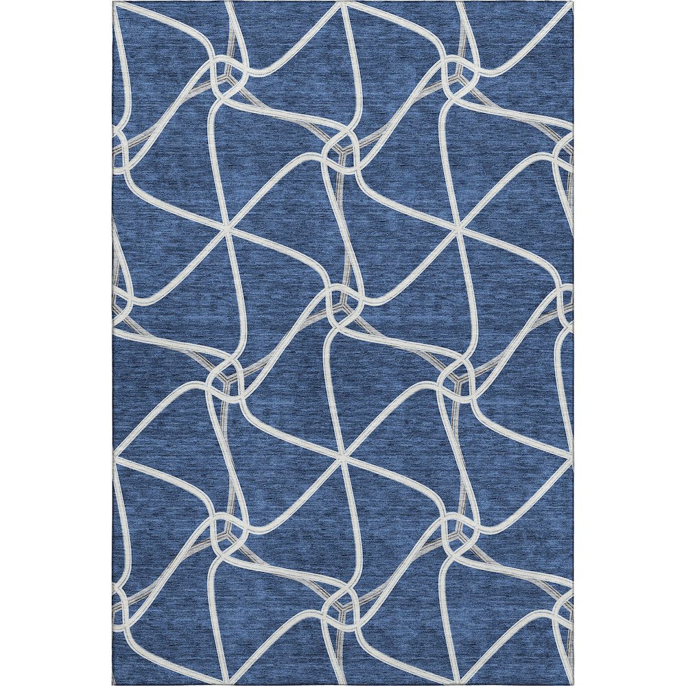 Premium Machine Washable Mayfield AMF948 Blue 2'6" x 3'10" Rug. Picture 1