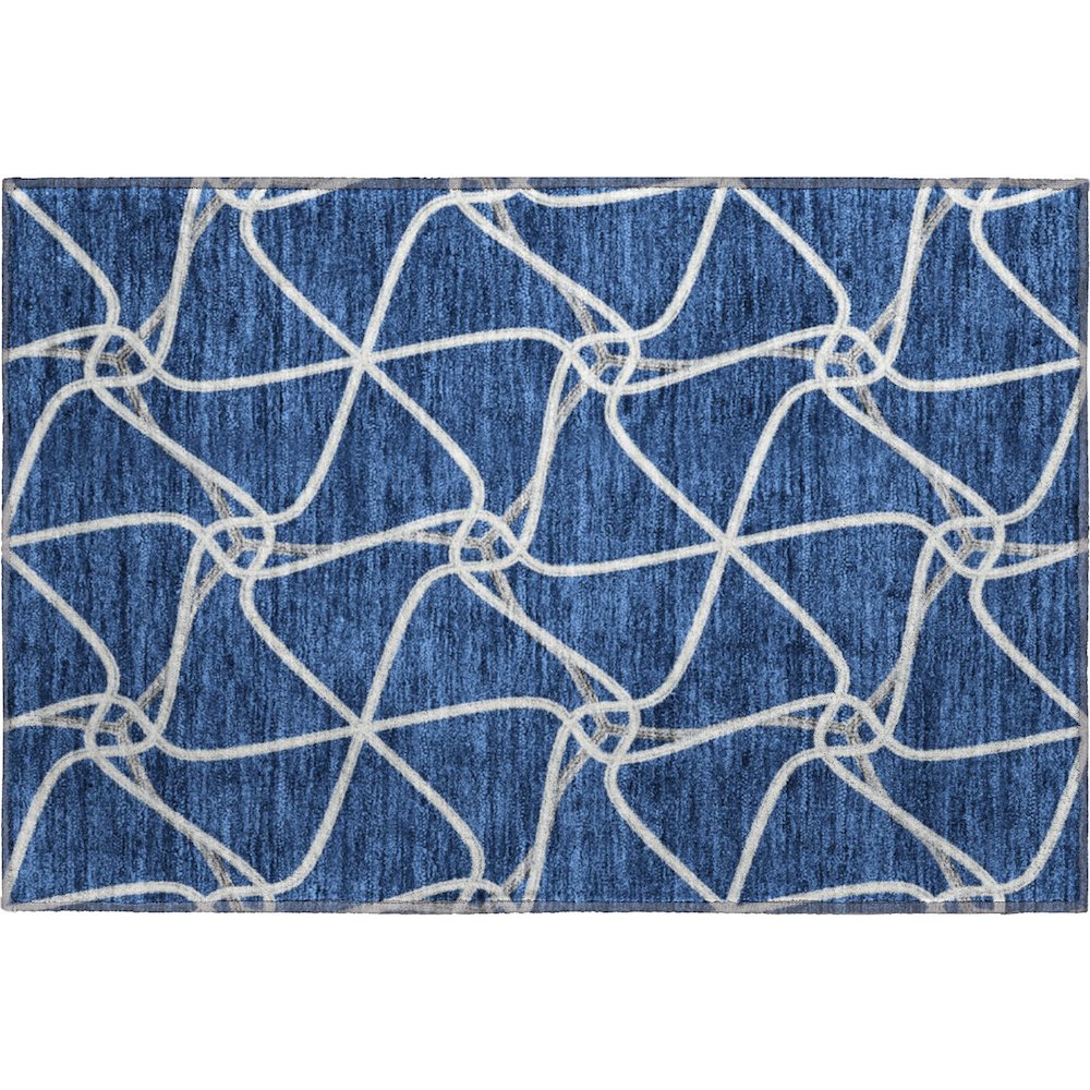 Premium Machine Washable Mayfield AMF948 Blue 1'8" x 2'6" Rug. Picture 1