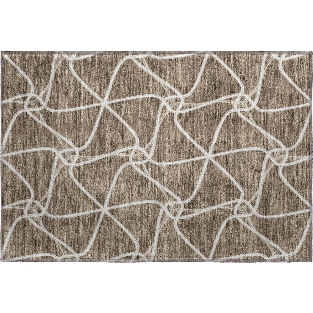 Premium Machine Washable Mayfield AMF948 Brown 1'8" x 2'6" Rug. Picture 1