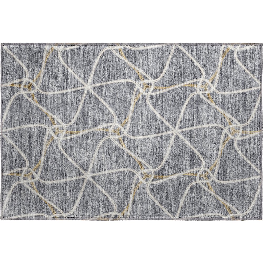 Premium Machine Washable Mayfield AMF948 Gray 1'8" x 2'6" Rug. Picture 1