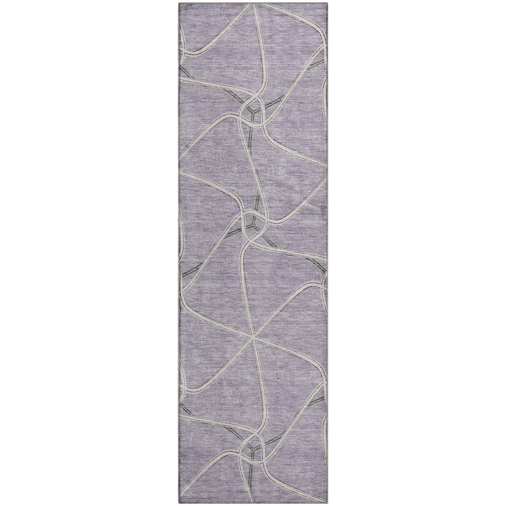 Premium Machine Washable Mayfield AMF948 Lavender 2'3" x 7'6" Runner Rug. Picture 1
