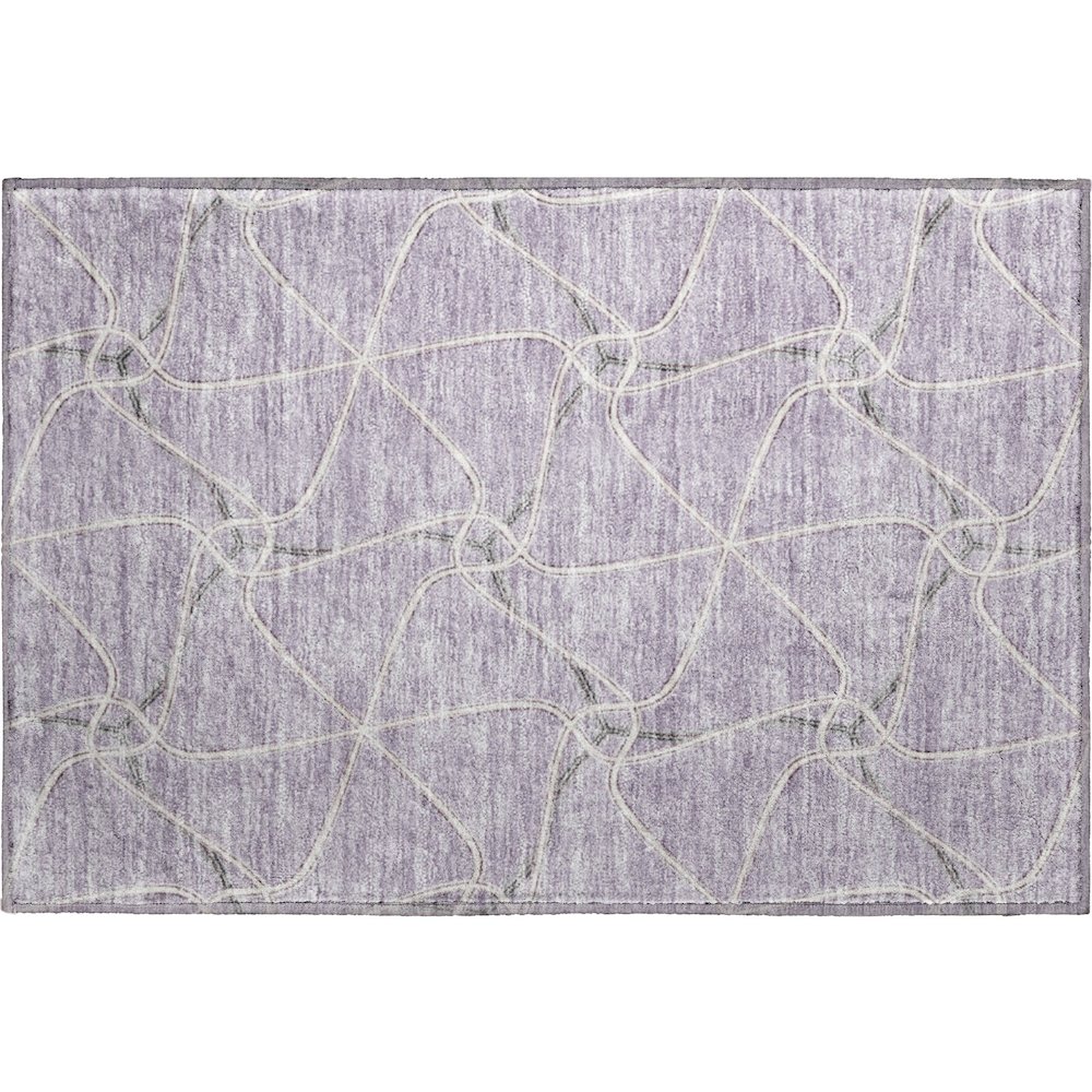 Premium Machine Washable Mayfield AMF948 Lavender 1'8" x 2'6" Rug. Picture 1