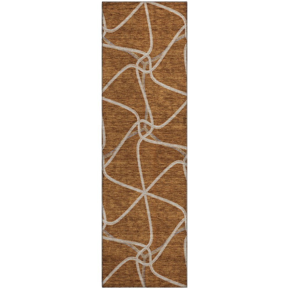 Premium Machine Washable Mayfield AMF948 Paprika 2'3" x 7'6" Runner Rug. Picture 1