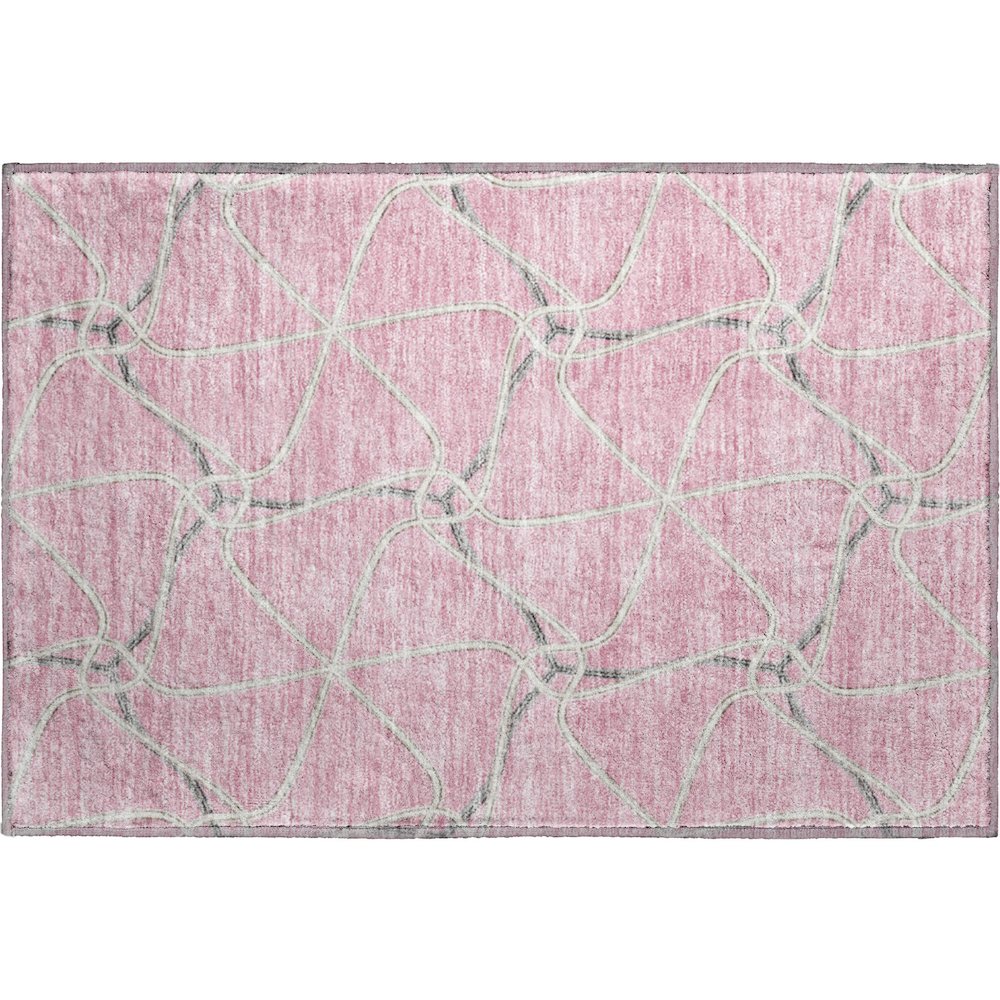 Premium Machine Washable Mayfield AMF948 Pink 1'8" x 2'6" Rug. Picture 1