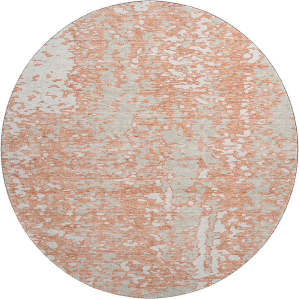 Premium Machine Washable Mayfield AMF949 Coral 8' x 8' Round Rug. Picture 1