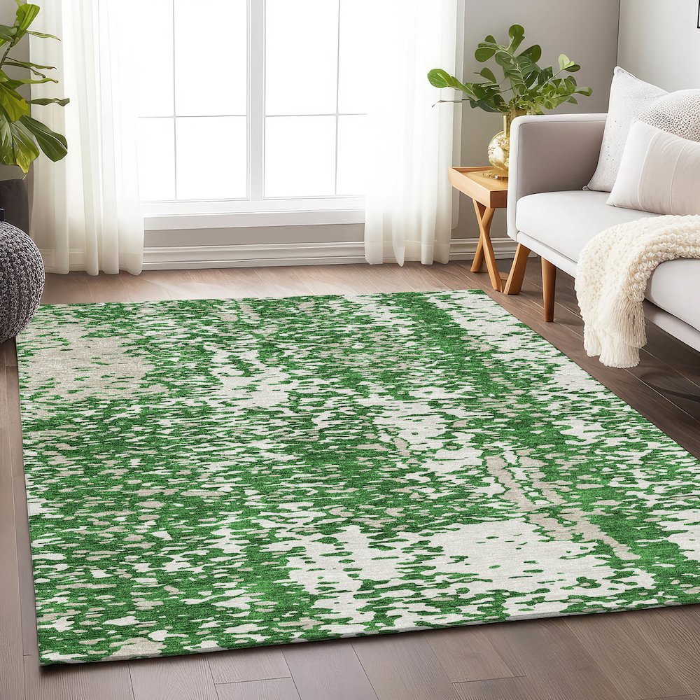 Premium Machine Washable Mayfield AMF949 Emerald 2'6" x 3'10" Rug. Picture 5