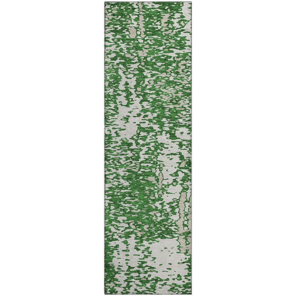 Premium Machine Washable Mayfield AMF949 Emerald 2'3" x 7'6" Runner Rug. Picture 1