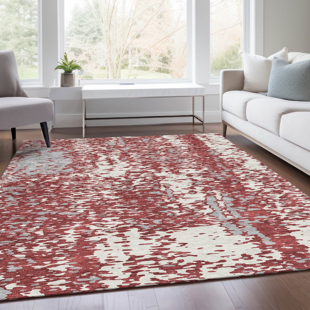 Premium Machine Washable Mayfield AMF949 Garnet 2'6" x 3'10" Rug. Picture 6