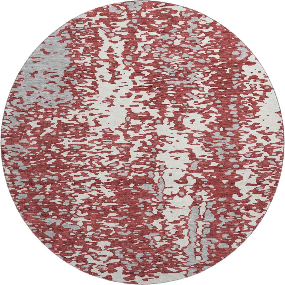Premium Machine Washable Mayfield AMF949 Garnet 8' x 8' Round Rug. Picture 1