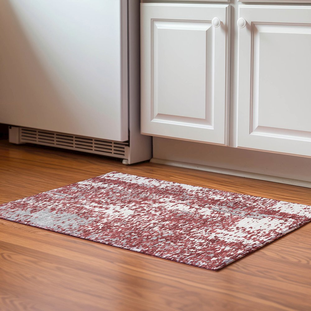 Premium Machine Washable Mayfield AMF949 Garnet 1'8" x 2'6" Rug. Picture 5