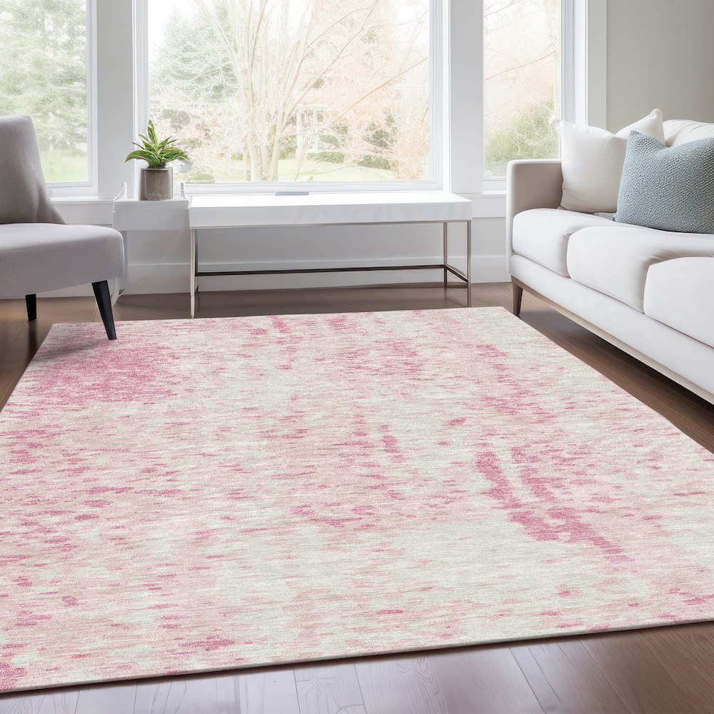 Premium Machine Washable Mayfield AMF949 Pink 2'6" x 3'10" Rug. Picture 6