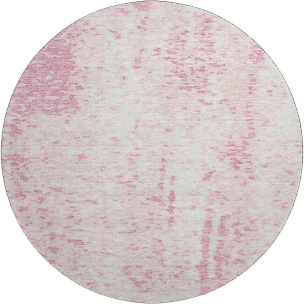 Premium Machine Washable Mayfield AMF949 Pink 8' x 8' Round Rug. Picture 1