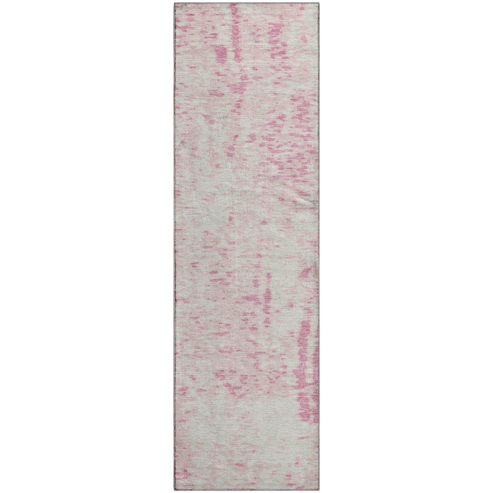 Premium Machine Washable Mayfield AMF949 Pink 2'3" x 7'6" Runner Rug. Picture 1