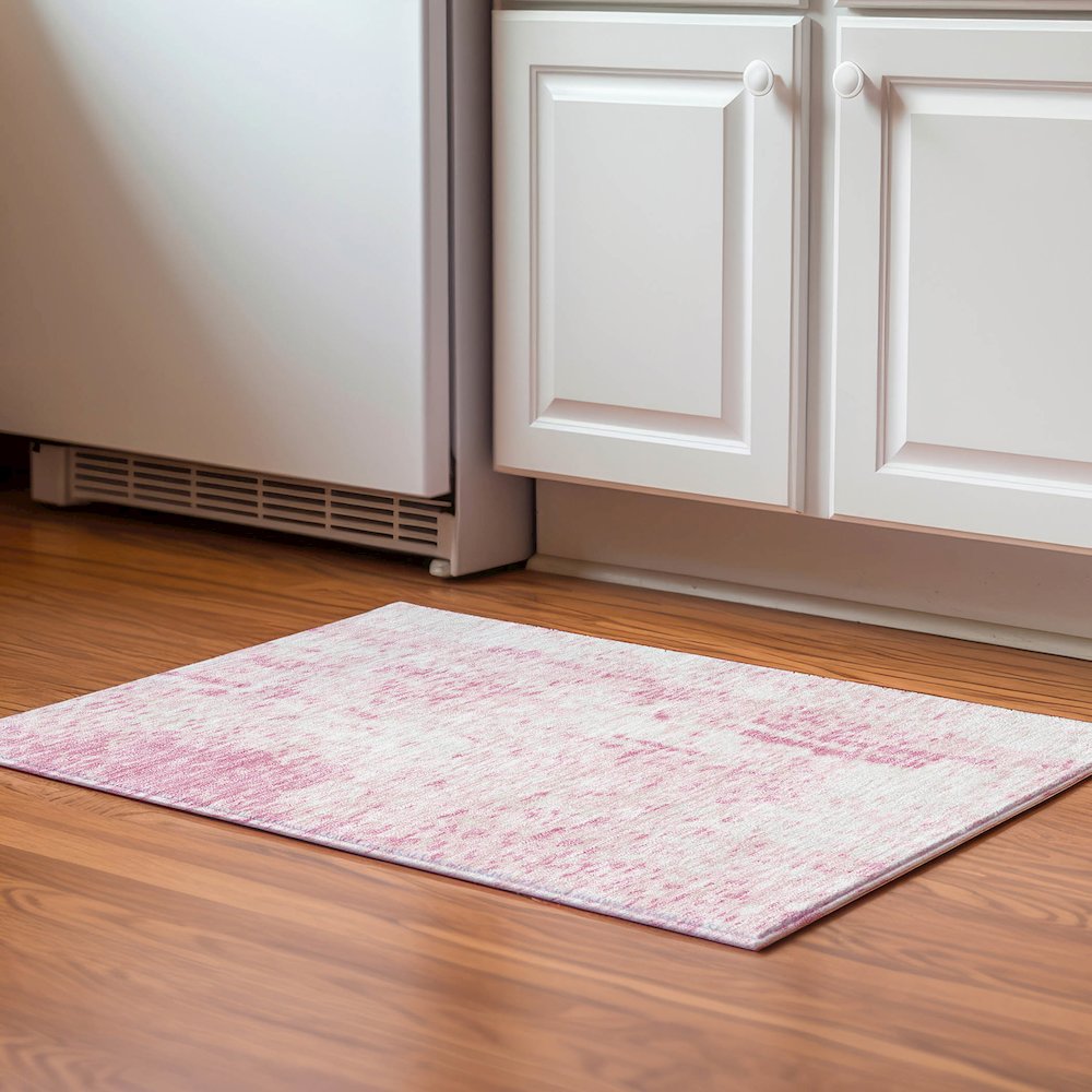 Premium Machine Washable Mayfield AMF949 Pink 1'8" x 2'6" Rug. Picture 5