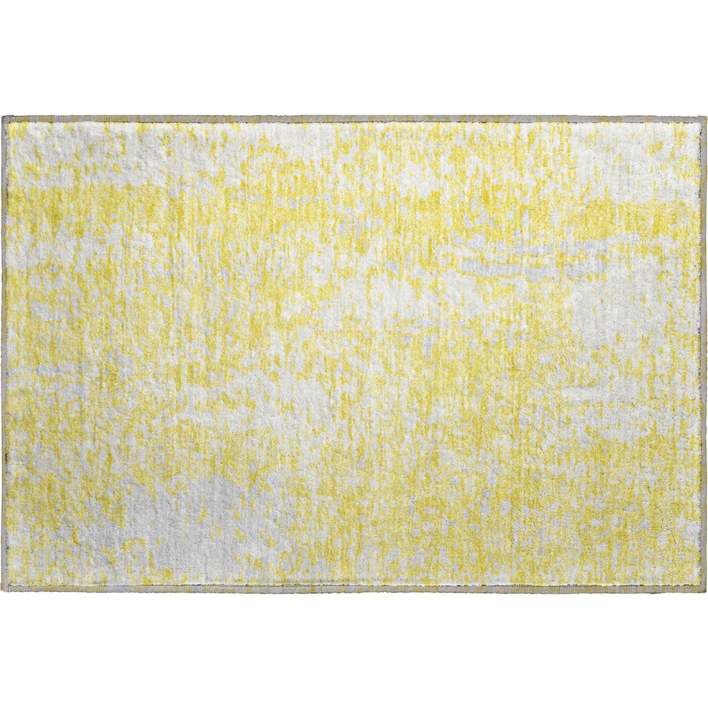 Premium Machine Washable Mayfield AMF949 Yellow 1'8" x 2'6" Rug. Picture 1