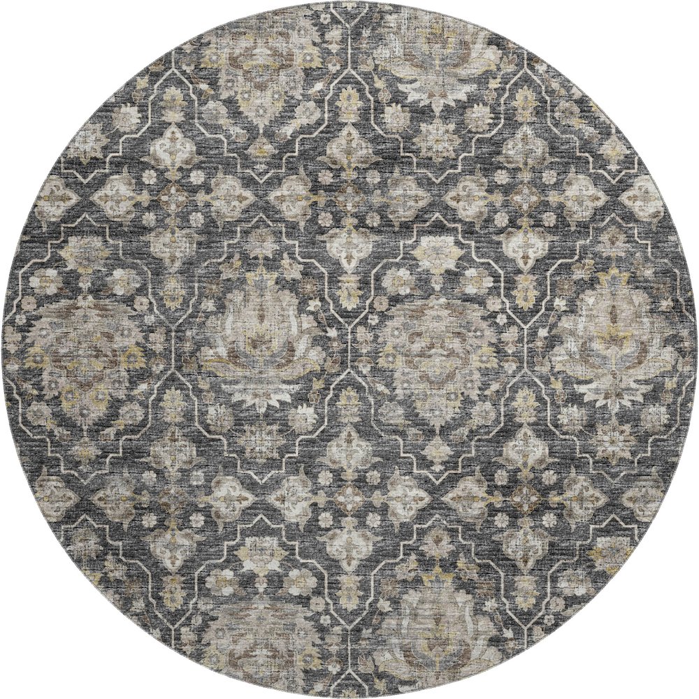 Premium Machine Washable Mayfield  Shadow 8' x 8' Round Rug. Picture 1