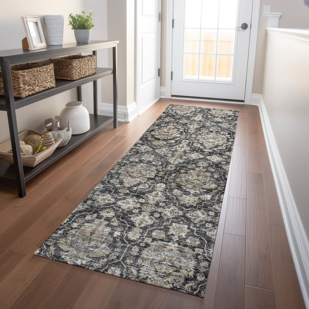 Premium Machine Washable Mayfield  Shadow 2'3" x 7'6" Runner Rug. Picture 5