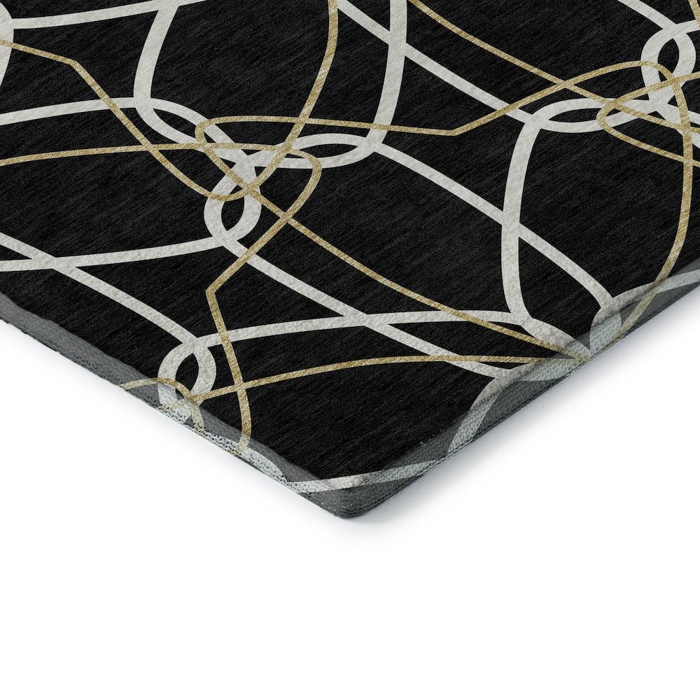 Premium Machine Washable Mayfield AMF950 Black 1'8" x 2'6" Rug. Picture 3