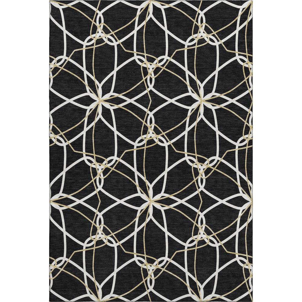Premium Machine Washable Mayfield AMF950 Black 2'6" x 3'10" Rug. Picture 1